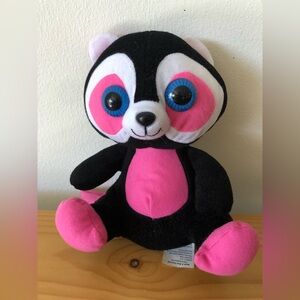 Adorable Plush Bright Eyes Raccoon Black and Pink Peek-A-Boo Toys Soft Cuddly